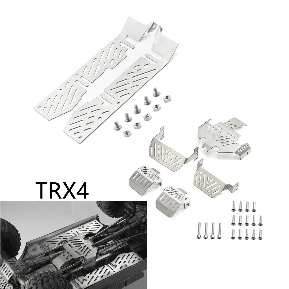 7pcs 1/10 RC Chassis Armor Set for TRX-4 Sport Car Stainless Steel Skid Plate for Traxxas TRX4 Sport Body Defender