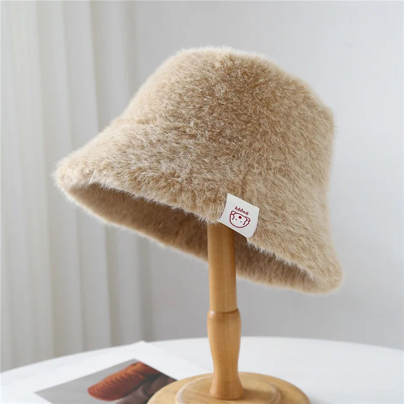 

Осенне-зимняя панама, женская однотонная ветрозащитная рыбацкая шапка из искусственного меха, сохраняющая тепло, повседневная новая
