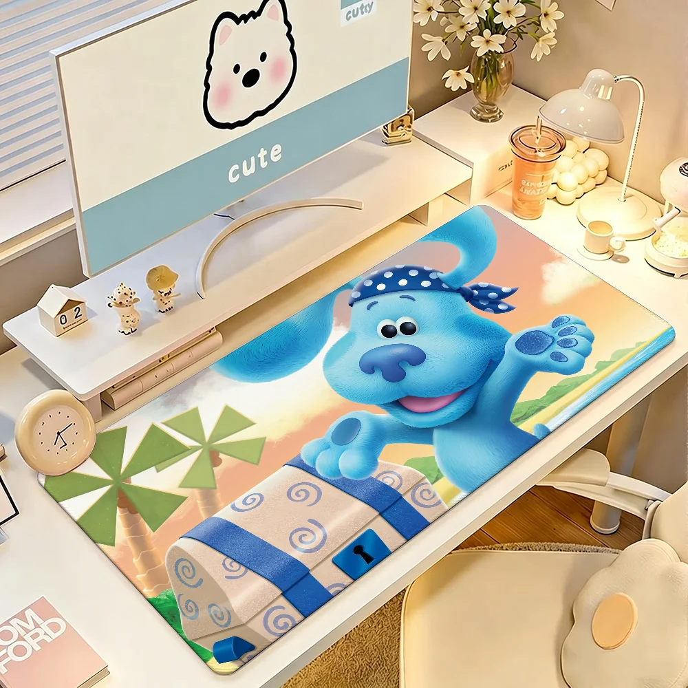 Tapis de souris Cartoon B-Blues C-Clues and You, grand tapis antidérapant et imperméable, avec bord cousu, pour clavier, pour le jeu et le bureau quotidien