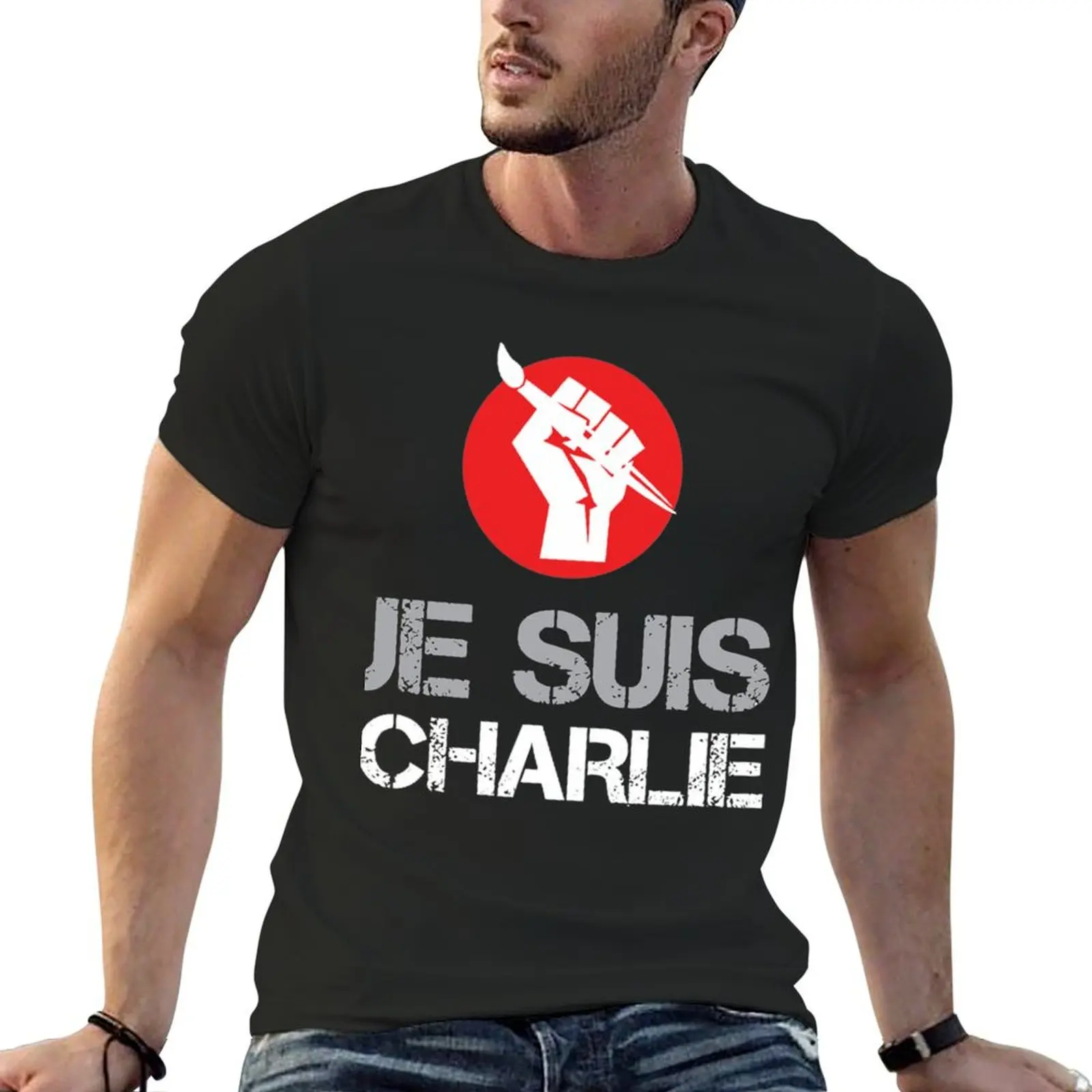 

charlie hebdo - je suis charlie Classic T-Shirt graphic shirts vintage graphic tee summer tops Men's t-shirts