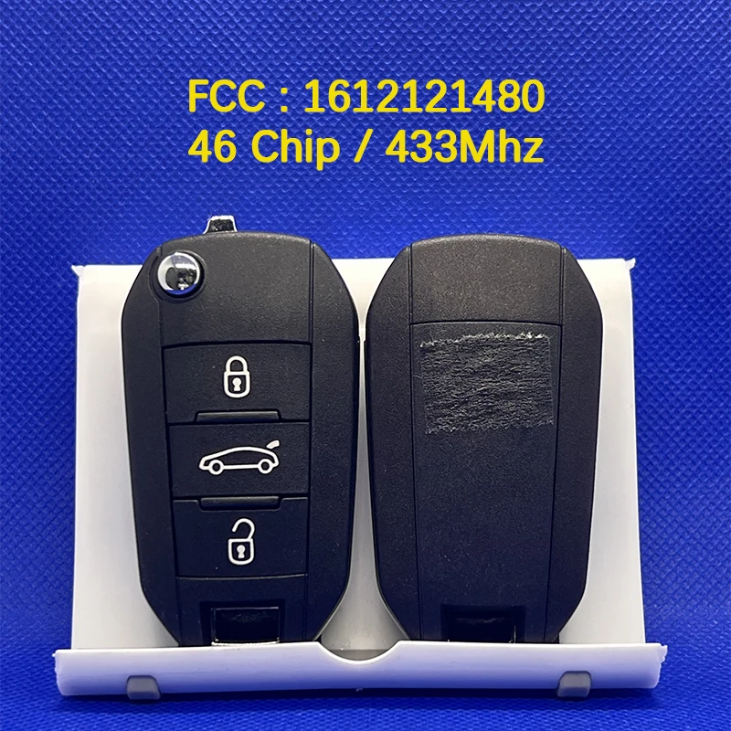 CN016031 Original 3 Button Smart Remote Control Key FCC 1612121480 46 Chip 433MHz Keyless Go For Citroen Cactus 2014-2019