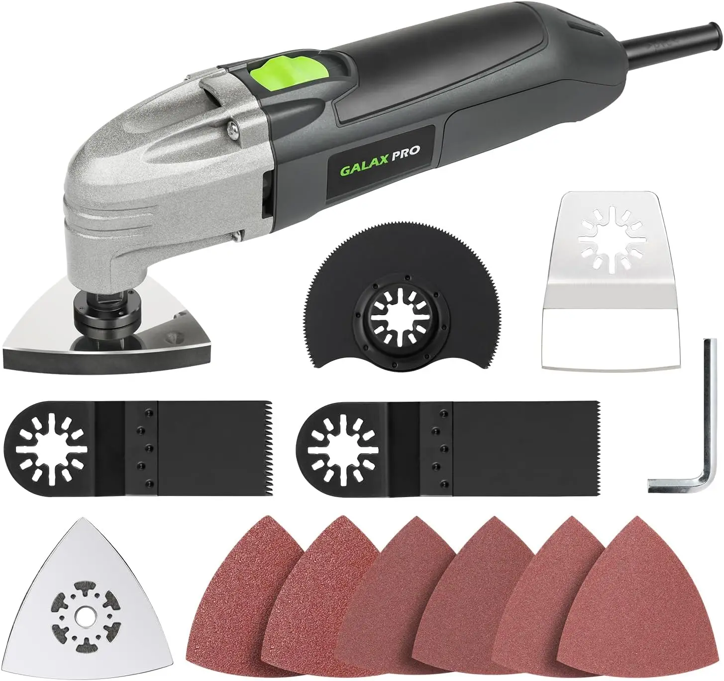 

22000 OPM Oscillating Multi Tool with 3 Blades & Sanding Kit for Wood, Metal, Plastic Cutting and Grinding