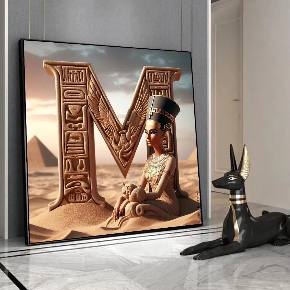 Ancient Egyptian Pharaohs And 26 English Letters Diamond Painting Kits Full Mosaic Rhinestone Cross Stitch Embroidery Home Decor