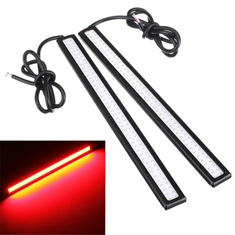 2*17cm biało-niebieski czerwony COB jasny samochód DRL kierunkowskaz LED