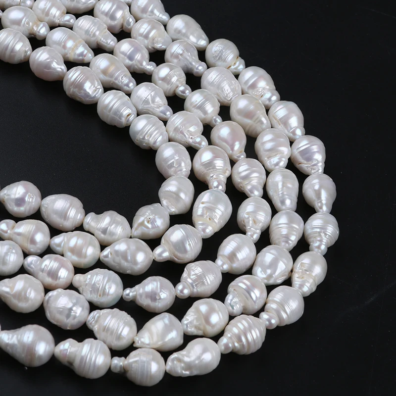 

11-14mm cheap price natural white loose real freshwater big huge baroque pearl beads strand jewelry beads