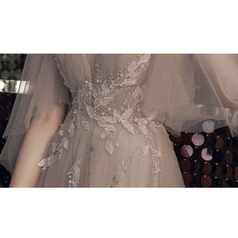 فستان سهرة نسائي جديد مثير مطرز لعام 2025 فستان عصري وتنحيف للولائم على طراز امتحان فني لأداء البيانو #4