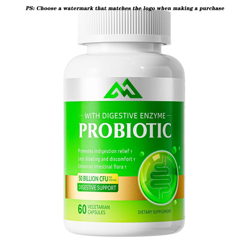 Probiotics with 50 billion CFU of 18 strains and 5 digestive enzymes promote intestinal health, immune support gas, and bloating