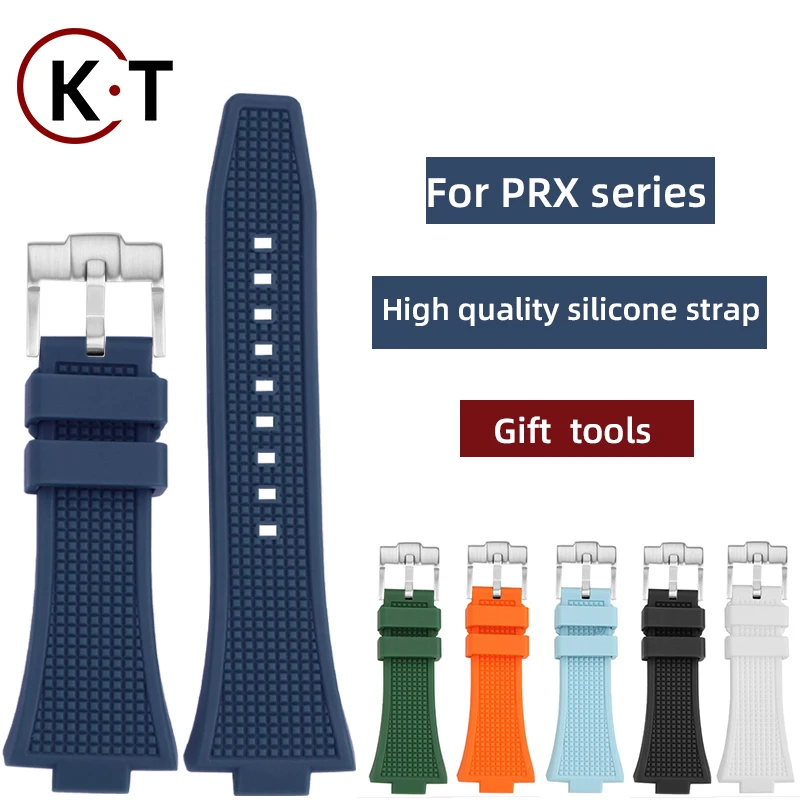 For 1853 Tissot PRX rubber strap T137 strap T137.410 T137.407 40mm waterproof silicone watch band bracelet T137407 t137410 strap