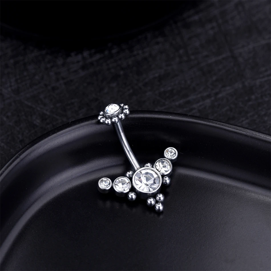 1Pc Surgical Steel Navel Piercing Earring Zircons Goth 14G Internally Threaded Belly Button Piercing Umbigo Sexy Body Jewelry