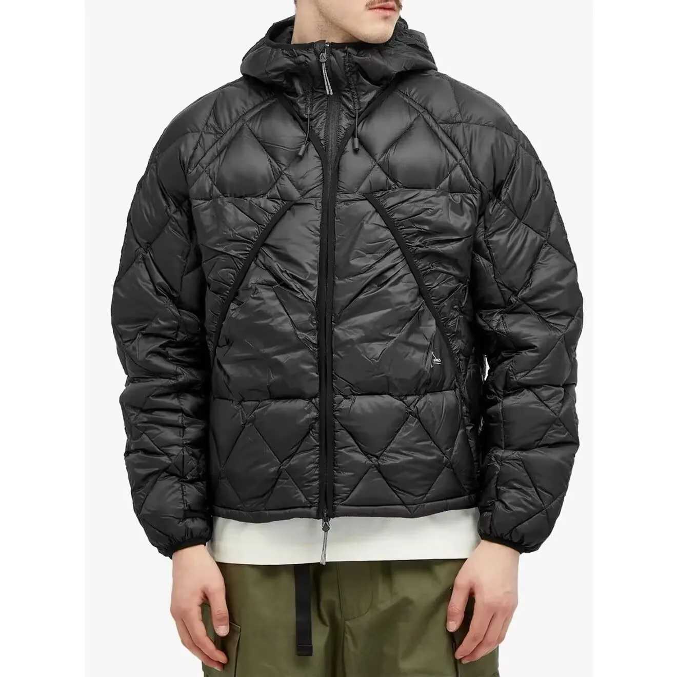 

Lightweight Outdoor Hiking down Jaet Hooded Vest Rip-Resistant Stand Fit Zipper Closure Long Sve Men's Jaet