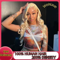 30 36 inch 13x6 613 Blonde Gekleurde Body Wave Volledige Frontale HD Transparant 13x4 Kant Menselijk haar Pruiken Lace Front Pruiken Voor Vrouwen