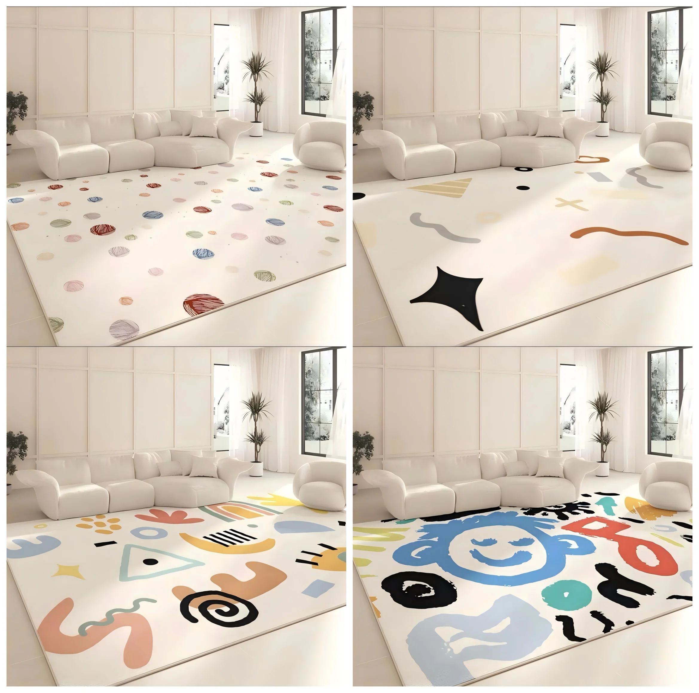 

VIKAMA Living Room Teenage Girl Bedroom Loop Pile Carpet Cozy Room Arrangement Non-slip Durable Bedside Rugs Home Decoration