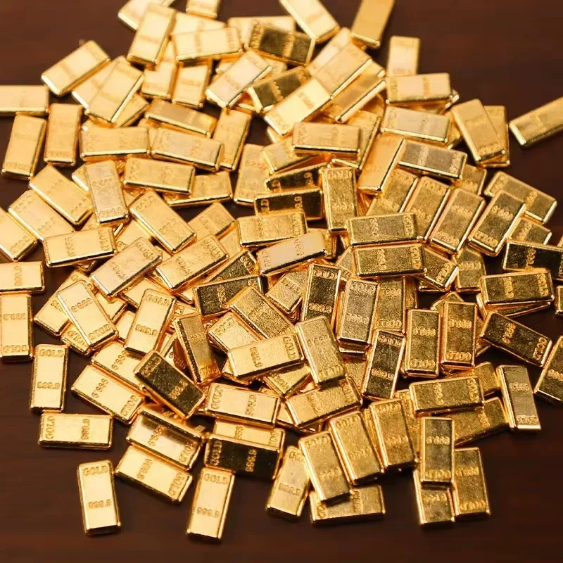 Mini Barra de Ouro Simulada, Liga de Zinco, Decoração para Casa e Mesa, Acessórios Casuais, Presente de Inauguração, Presente Perfeito e Artesanato