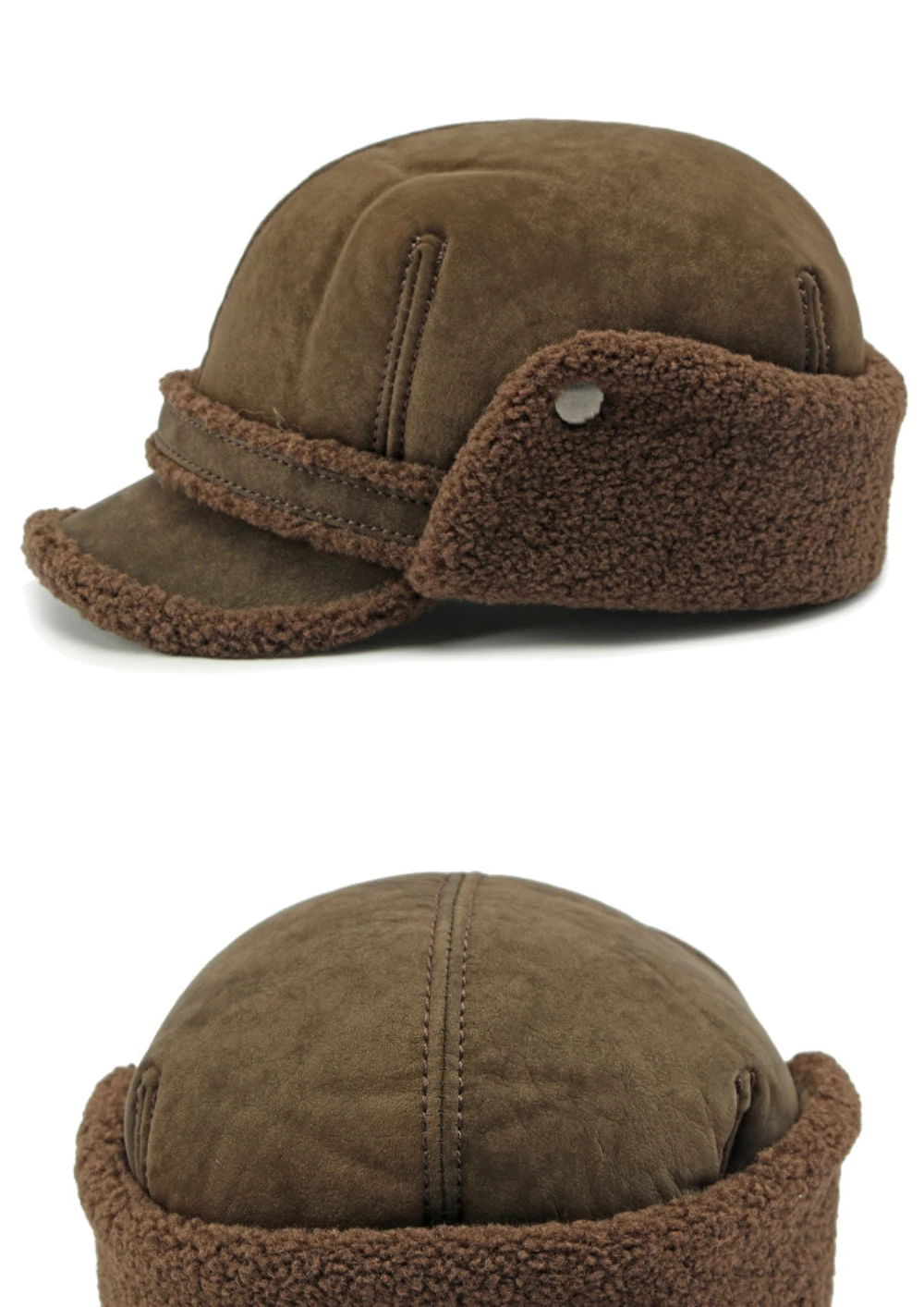 HT4544 Hohe Qualität Männer Frauen Winter Baseball Kappe Berber Fleece Wildleder Baseball Hüte Dicke Warme Snapback Kappe Papa Hut Earflap Caps – Detail 10