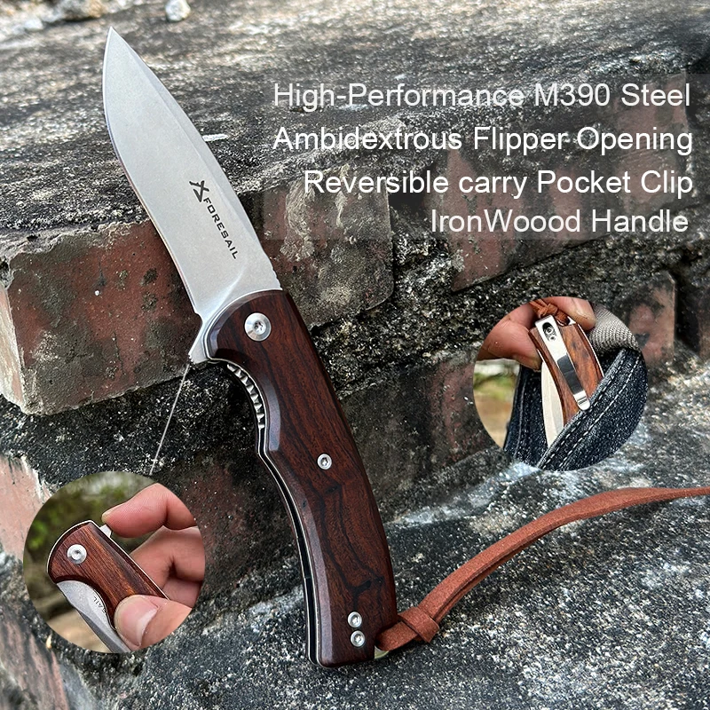 M390 Powdered Steel Folding Knife Camping  Outdoor Survival Pocket knife Fishing and Hunting Knife EDC Tools Paring knife