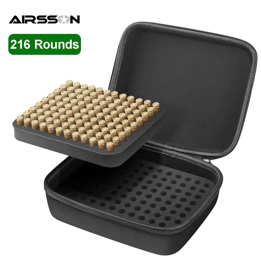 216 Rounds Ammo Pouch Double Layer 9mm Ammo Carry Storage Box Ammo Box Bullet Case Ammunition Handbag Cartridge Case