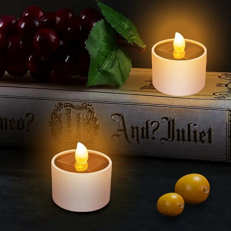 New LED Candles Flameless Rechargeable  waterproof LED Light Solar Candles Light Tea Lamps Bedroom Living Home Bar Decoration