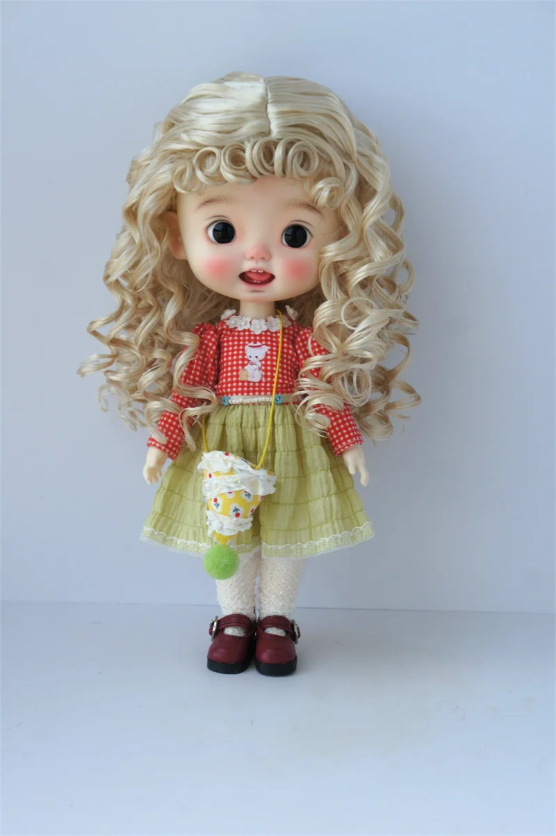JD031  All Sizes Curly BJD Wigs 1/12 1/8 1/6 1/4 1/3 Doll Wig Tniy OB11 YOSD MSD SD Blythe Q-baby Hair Top Sale Accessories