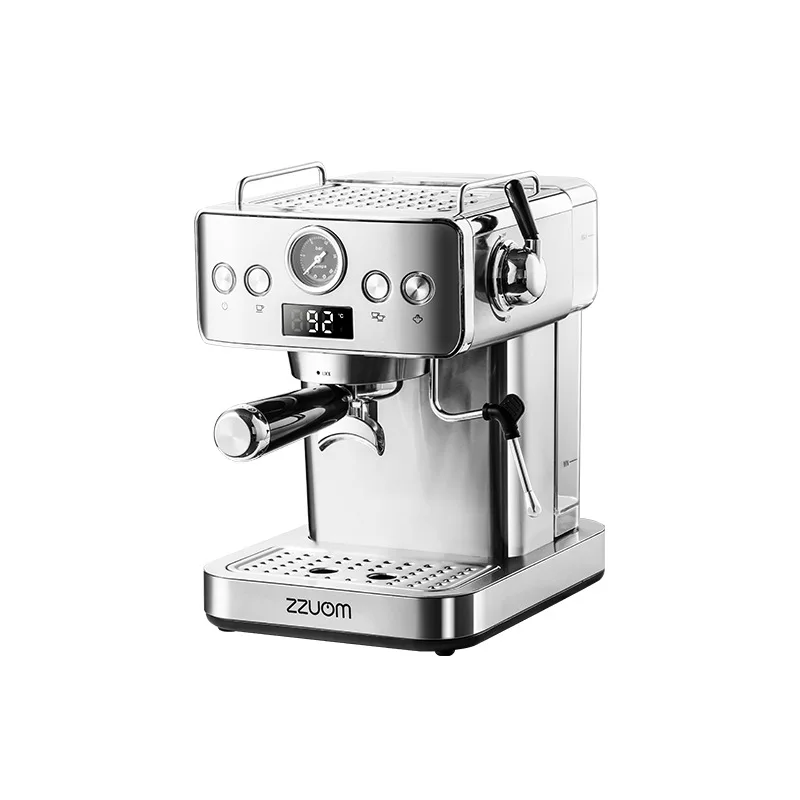 Cafetera Espresso Semiautomática de 20 Bares - Cafetera Compacta de Acero Inoxidable con Vaporizador de Leche para el Hogar/Oficina, Estilo Italiano