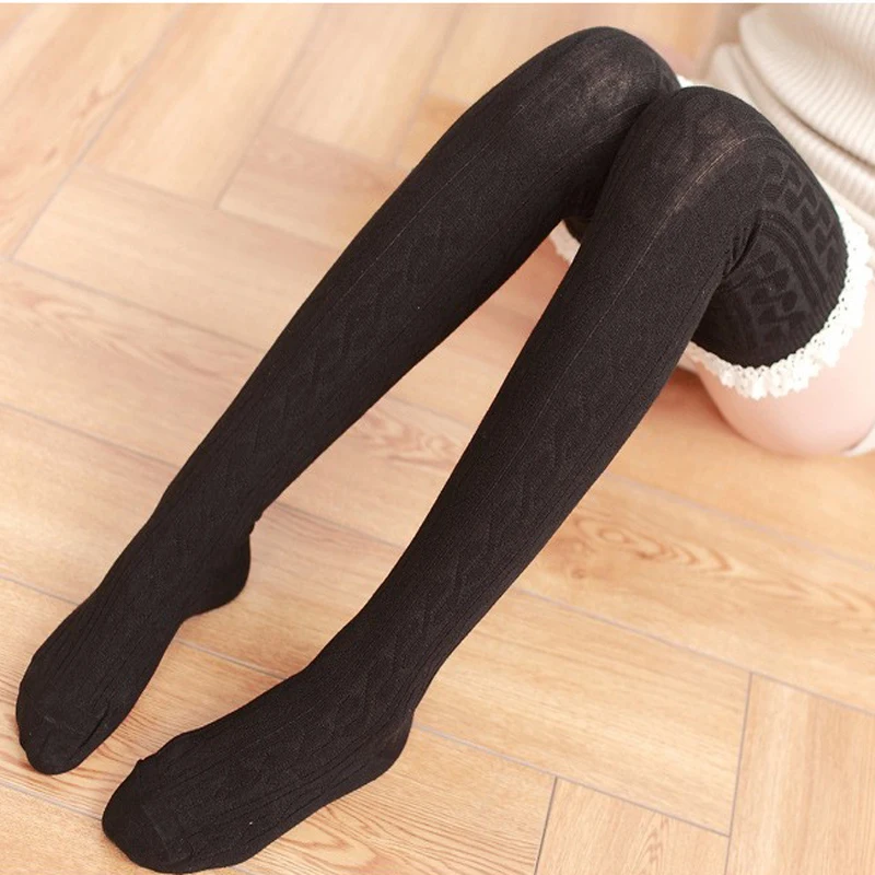 Korea Knee Leg Warmer Socks Striped Socks Tube Socks Over Knee Stockings Footless Socks Fashion Autumn Winter Blend Cotton Stock