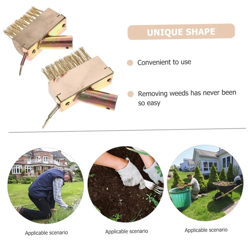 ABKO-2Pcs Garden Steel Wire Brush For Paver Joint Cleaning Outdoor Patio Moss Removal Driveway Cracks Weeder Tool