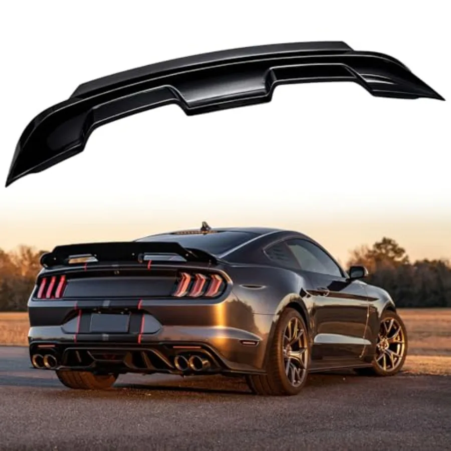2 PCS Rear Spoiler Wing for 2015-2023 Mustang GT500/GT350 Style Gloss Black ABS Plastic Trunk Spoiler Accessory with High-Qual