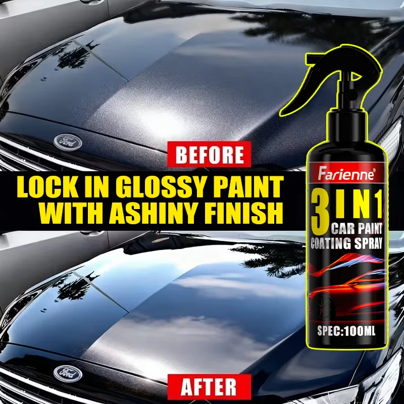Farienne 100ML 3-in-1 Car Paint Coating Spray - Lock in Glossy Shine, Quick Ceramic Coating for All Car Paint Colors
