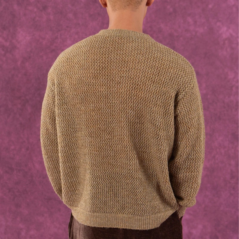 2025 Men and Women Autumn New Long Sleeve Loose Comfort Sweaters Fashion Retro Pullovers Solid Color 3D Crochet Knitted Sweaters
