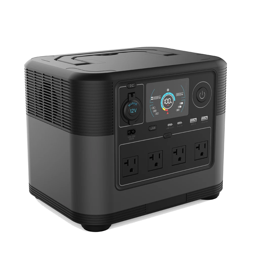 1200W 1008WH Solar Generator AC Portable Power Station With 65W USB-C PD Output 110V 220V 230V Pure Sine Wave AC Outlet Backup