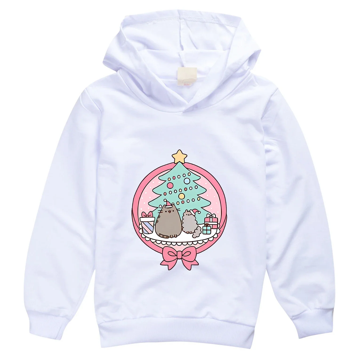 Pusheen Cat Thin Hoodie for Children Kawaii Cartoon Clothing for Girls Boys Fashion Trendy Hoodies Clothes Sweatshirt Tops Gift