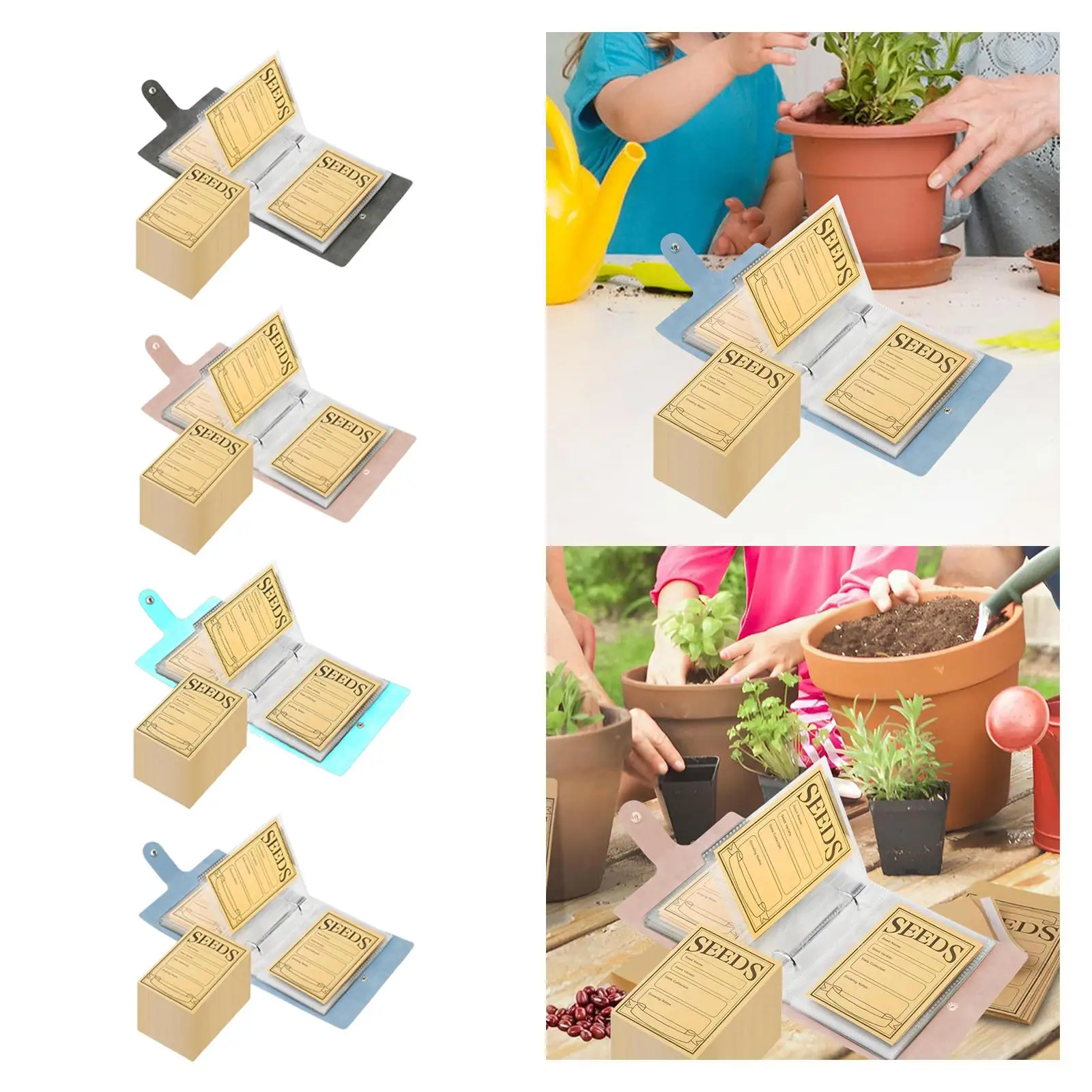 다용도 정리 바인더와 50개 봉투, 학교, 발코니, 가정용 채소, 비즈 정리용 정원 패킷 정리함