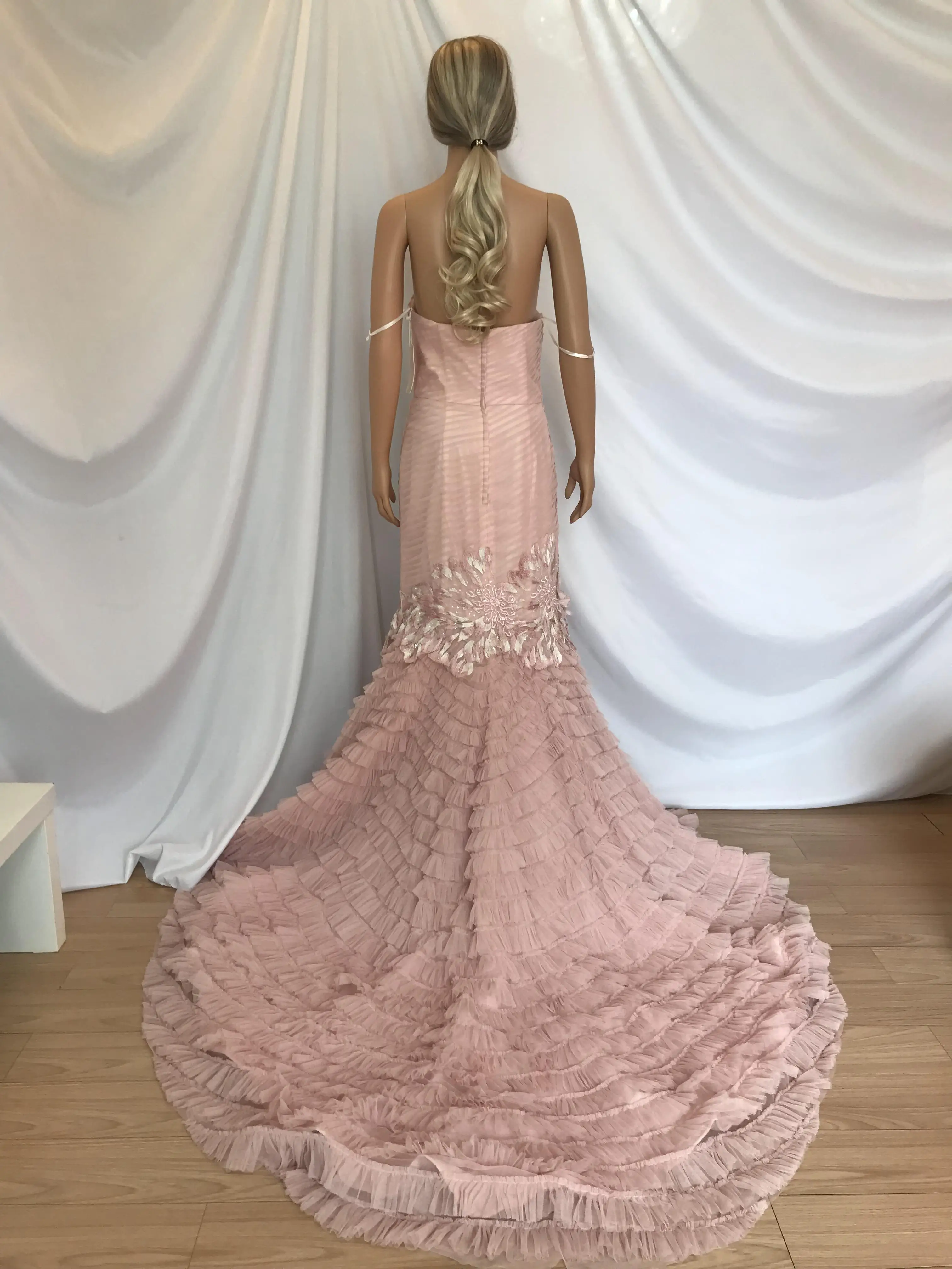 Kisswhite Bridal Stock Cleanrance Pink Layers mermaid prom gown