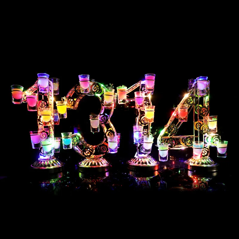 

Bar KTV Nightclub Luminous Cup Holder Birthday Box DJing Party Room 1314 Happy Birthday 520 Cocktail Holder