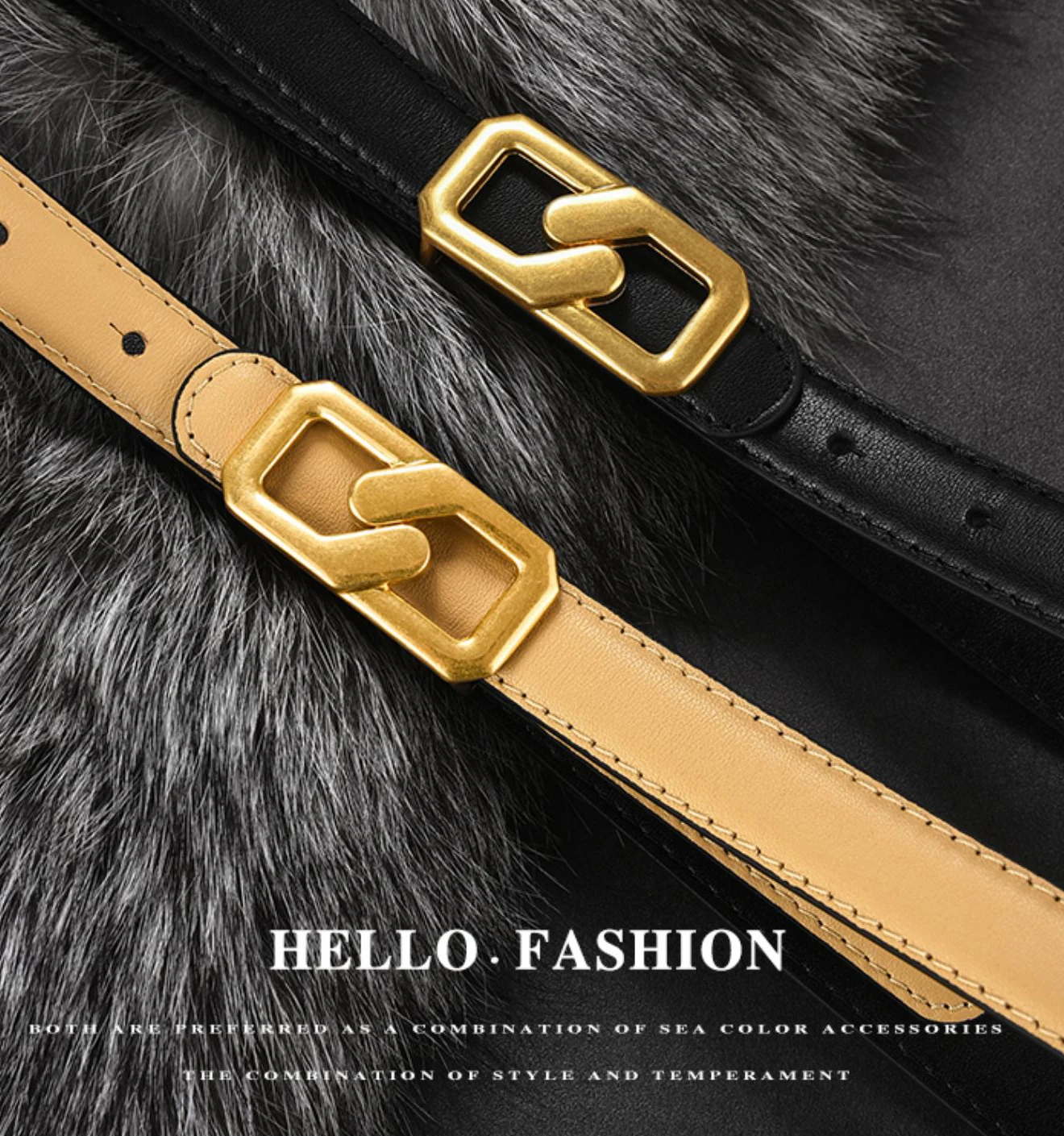 New Luxury Womens Skinny Belts Womens Genuine Leather Thin Belt with Gold Buckle Designer Belts for Pants Jeans Dresses