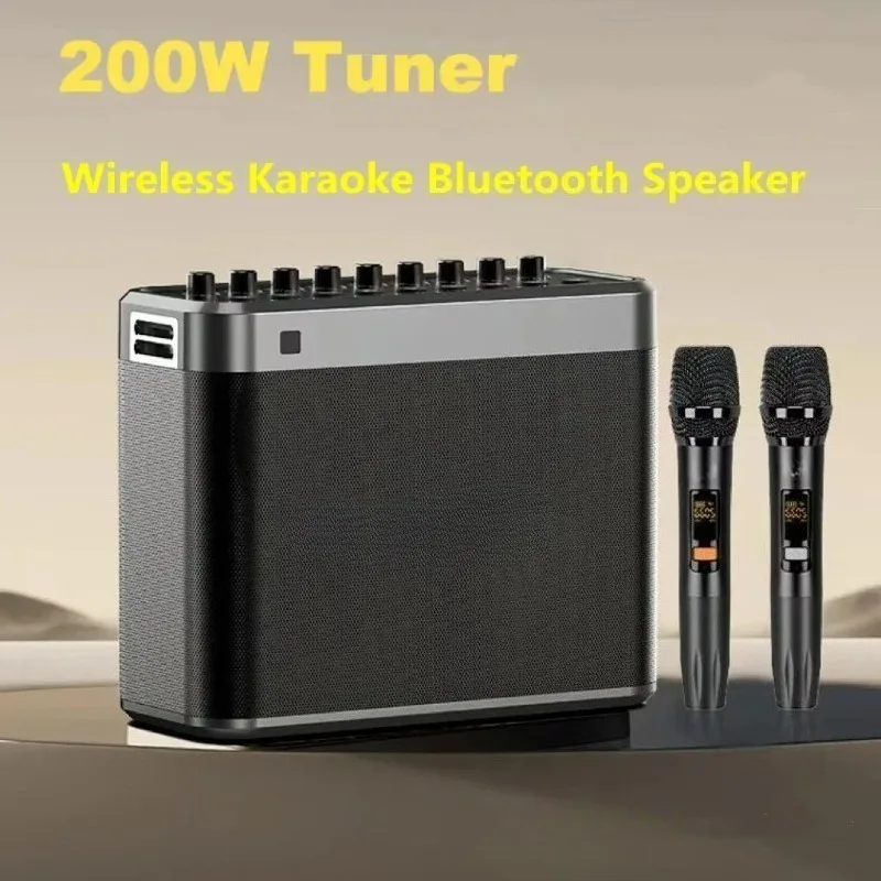 

Портативная уличная водонепроницаемая акустическая система Home Music Center с тюнером, мощностью 200 Вт, беспроводная Bluetooth-колонка с объемным звуком и сабвуфером