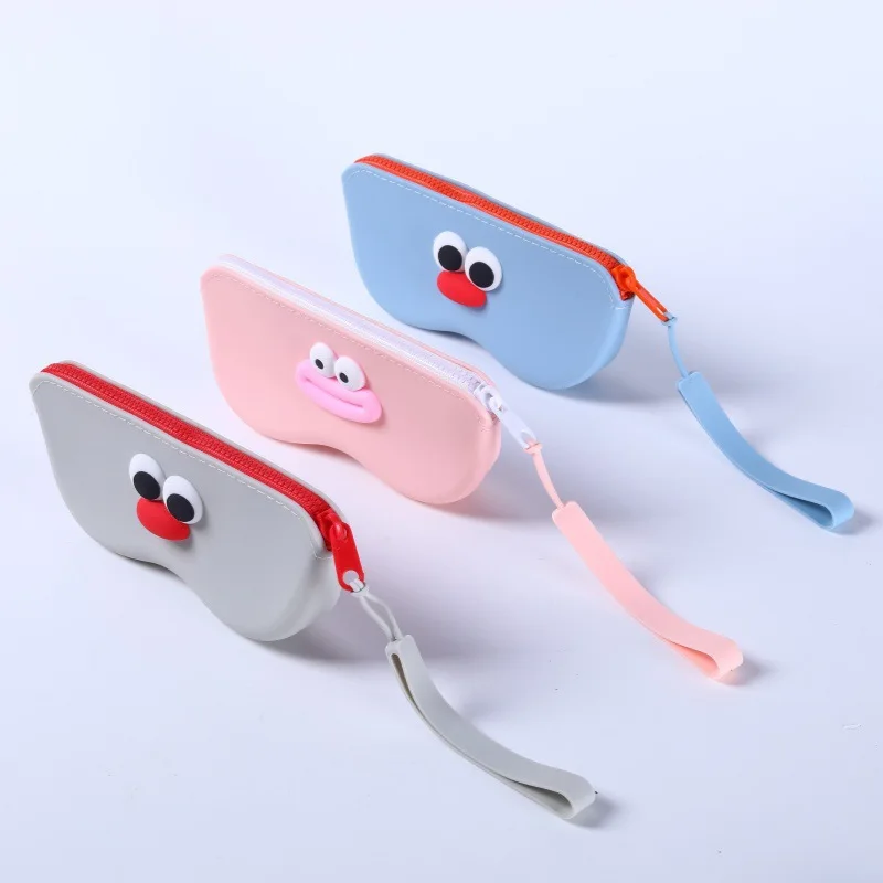 

Eyeglasses Case Zipper Sunglasses Protective Case Eyeglasses Pen Case Reading Glasses Case Storage Silicone Bag