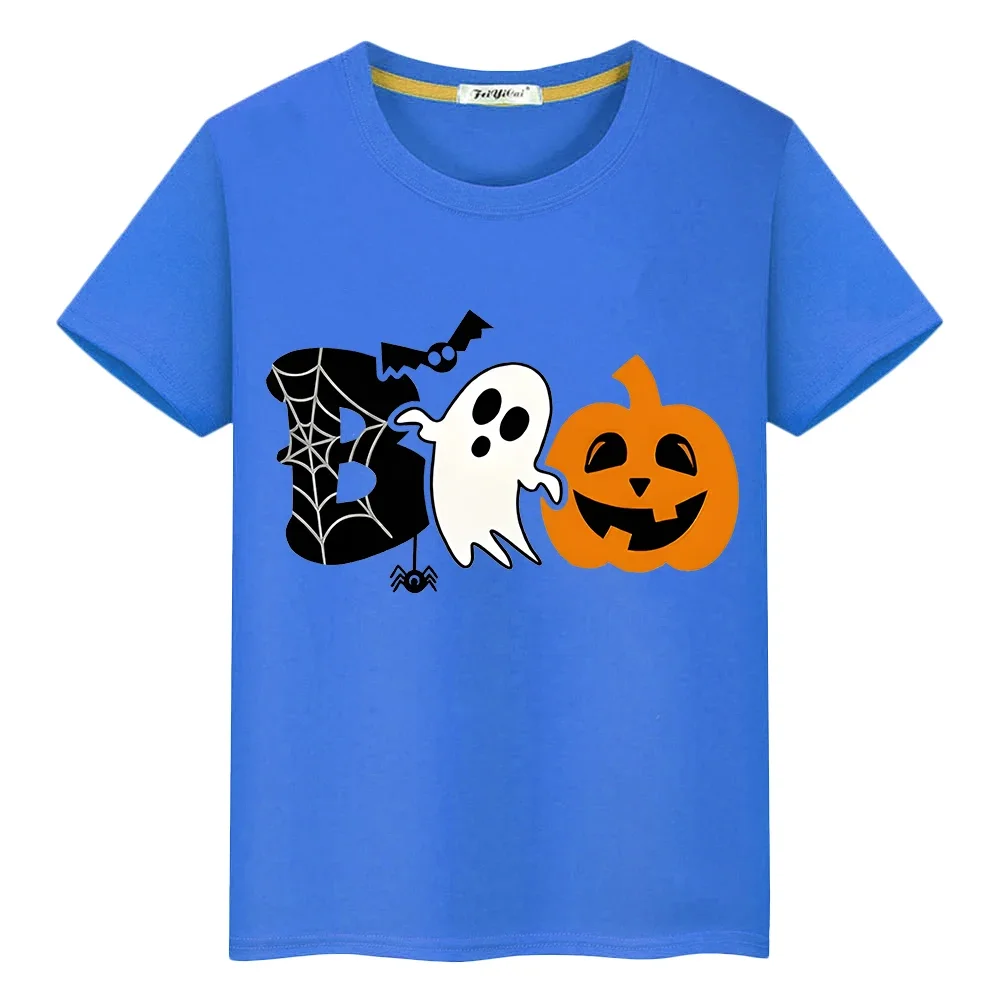 

Halloween pumpkin witch elf t shirt for kids boy 10year 100%Cotton Tops y2k one piece anime Short pride tshirt kids clothes girl