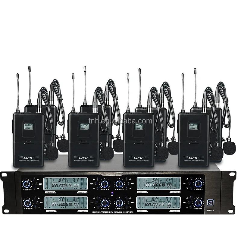 PM-TP6008 Audio wireless microphone 8-channel principle working range ultra-high frequency wireless handheld microphone