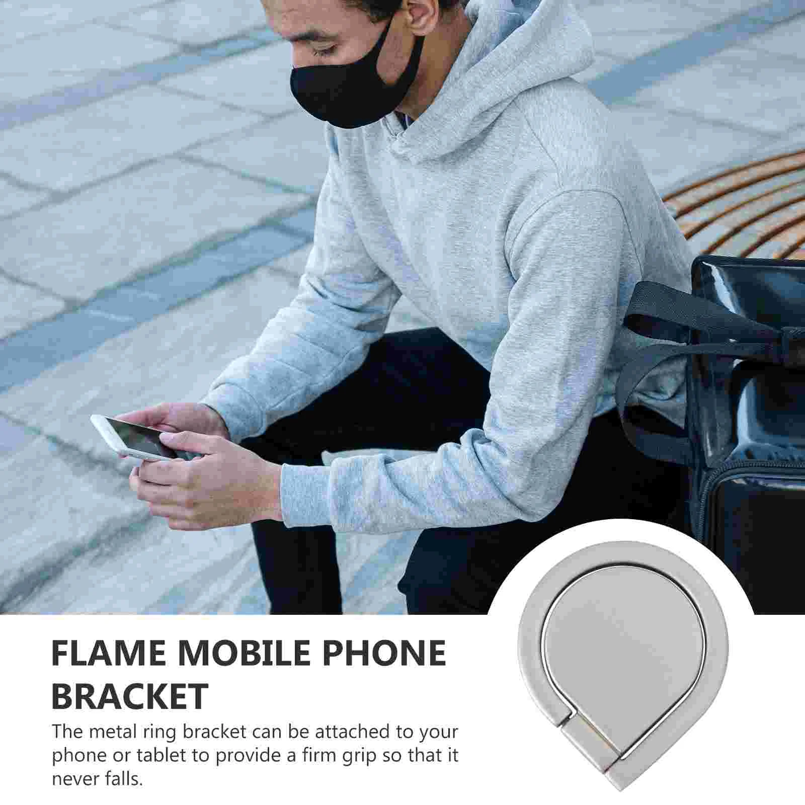 Flame Shape 360 Degrees Rotation Cell Phone Metal Ring Holder Buckle Ring Bracket Finger Gyro Ring Grip Phone Stand Holder (Rose