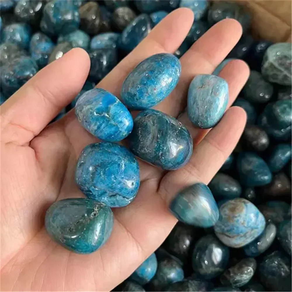 Natural Blue Apatite Stone Tumbled Polished Crystal Pebble Healing Chakra Reiki Home Energy Decoration Collection - Image 4