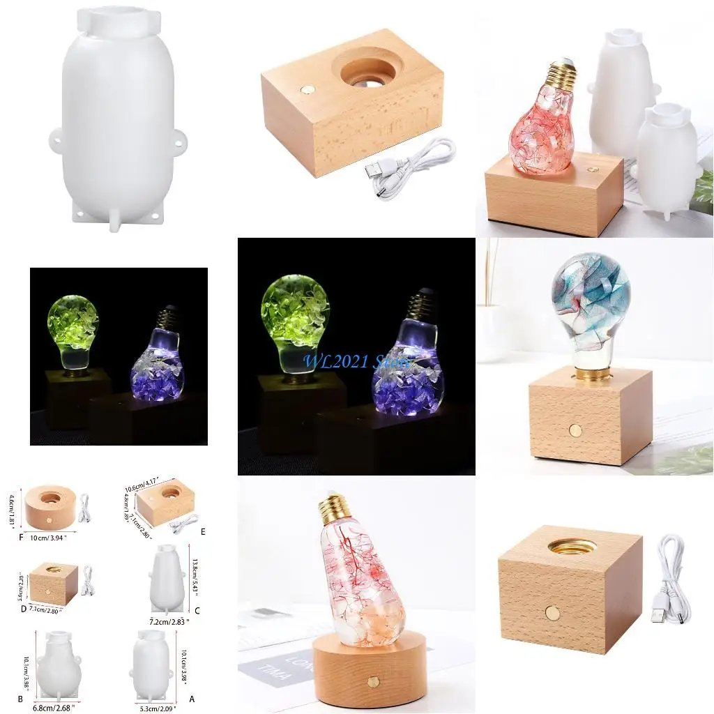 

G5GC креативная силиконовая форма для лампочки, многофункциональная светодиодная кристаллическая форма из эпоксидной смолы для