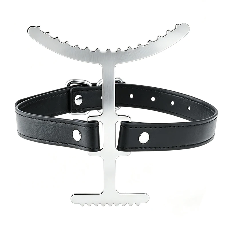 Metal Neck Bound Collar Forced Training Tool Adult Sex Products Sexy Accessories for Couple BDSM Sex Toys for Adults