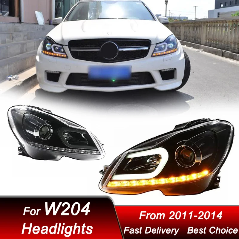 

Hot Car Headlights For Mercedes-Benz C class W204 11-14 new style LED Auto Headlamp Assembly Projector Lens Accessories Kit