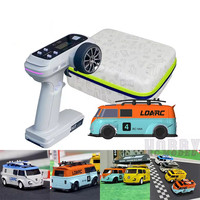 LDARC V64 1/64 2.4G RWD RC Car Mini Drift Flat On-Road LED Lights LC01 Chassis Micro Van Vehicles Models Full Proportional Remot