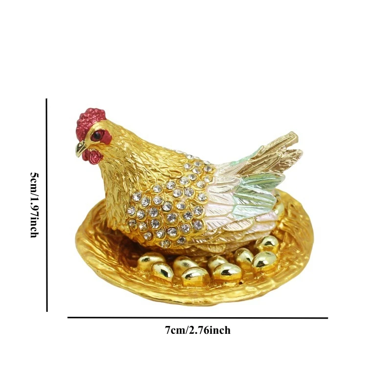 Enamel Jewelry Box, Chicken Jewelry Box, Chicken Souvenir Box, Pet Gift Box