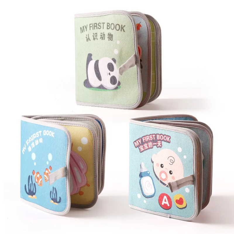 Can not tear the baby quiet book baby cognition early education cloth book Velcro can bite three-dimensional educational toys