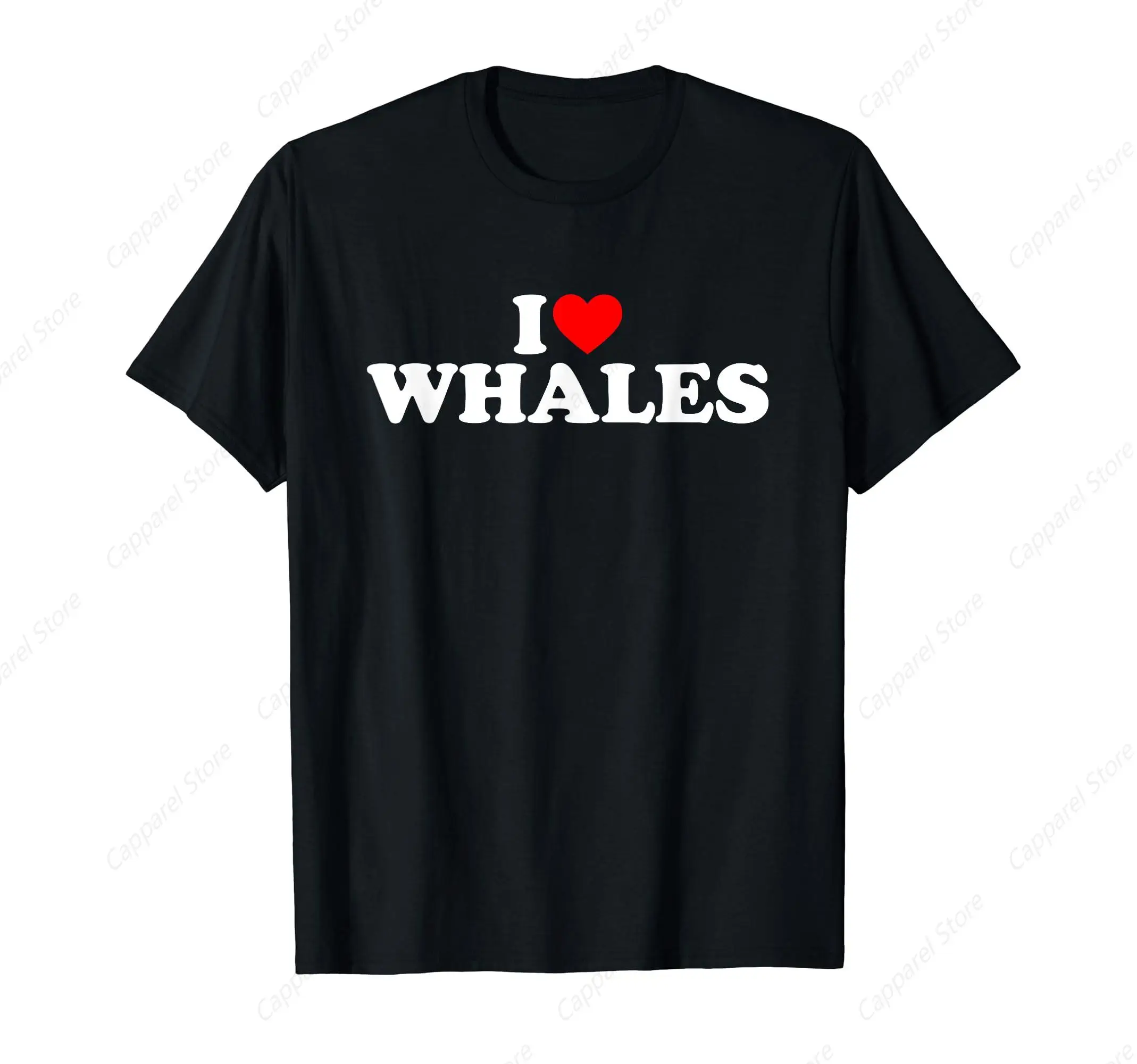 I Love Whales T-Shirt for Men Cotton 100% Summer Tops Women