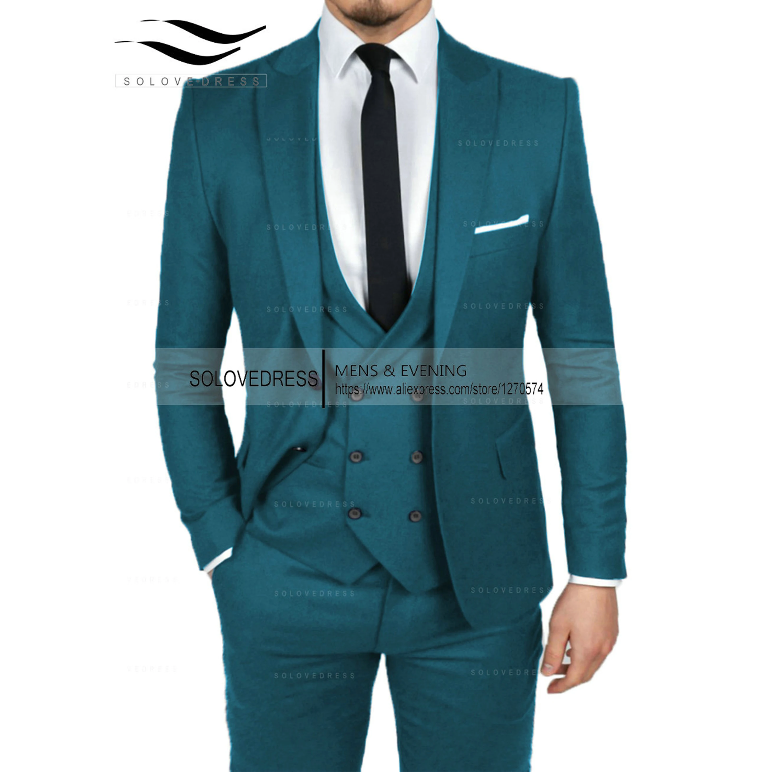 

2022 Double-breasted Men 3 Pieces Suit Blazer Set Suits Halloween Costumes Tuxedo Jackets Dinner Party Wedding Grooms Vest Coats