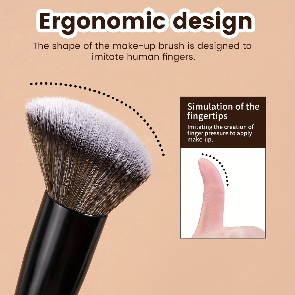 3-teiliges Gesichts-Make-up-Pinsel-Set, Foundation-Pinsel, Rouge-Pinsel, Concealer-Pinsel, weiche Borsten, täglicher Gebrauch, Geschenk für Frauen, Kabuki Make – Detail 5