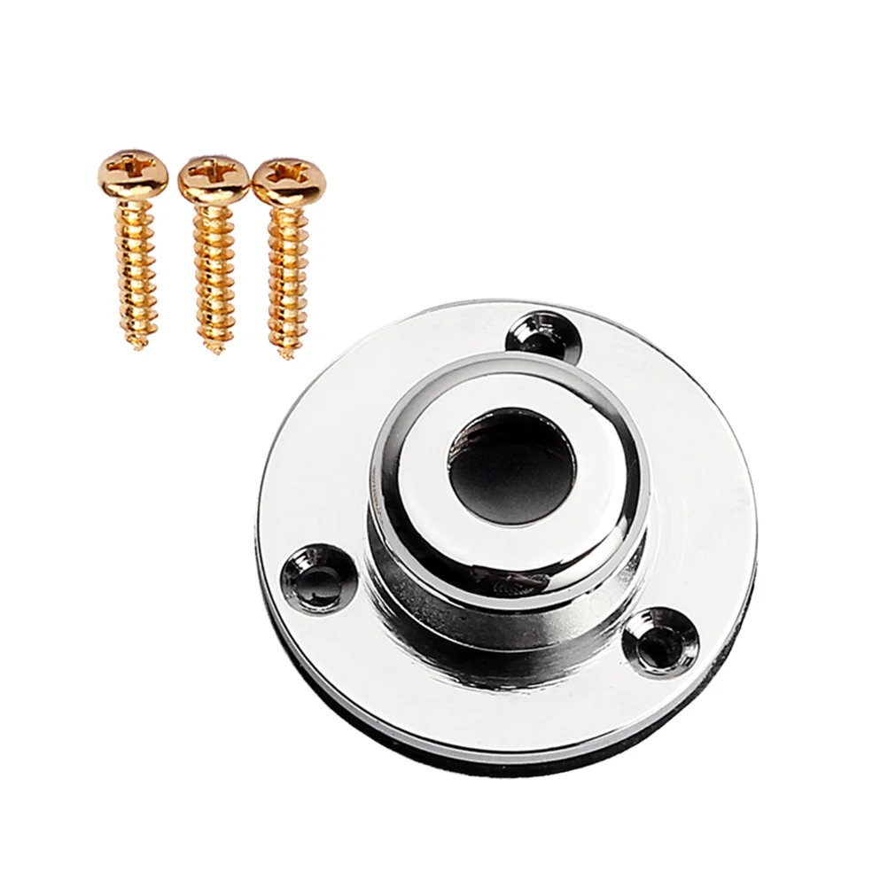 

Screw Mount Endpin Strap Button Jack Plate with Washer for Acoustic Guitar and More (Chrome) end pin strap button